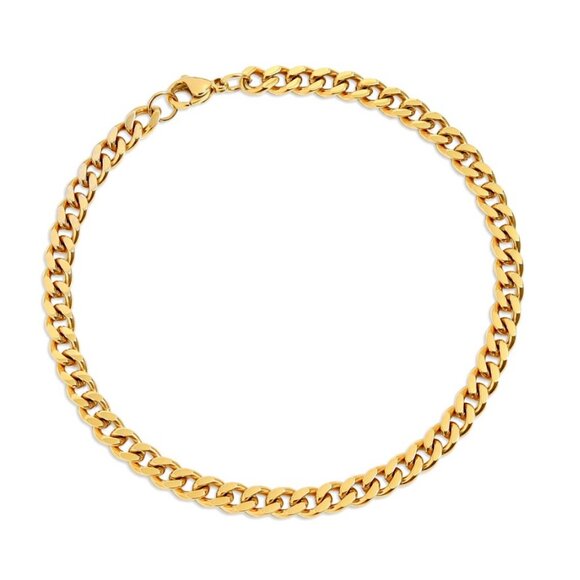 Jewelry - 18k Gold PVD Cuban Link Bracelet – Hypoallergenic, Water & Tarnish-Resistant